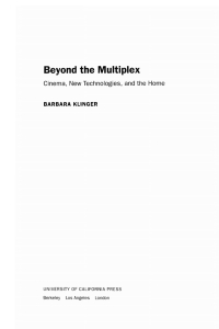 Cover image: Beyond the Multiplex 1st edition 9780520223158
