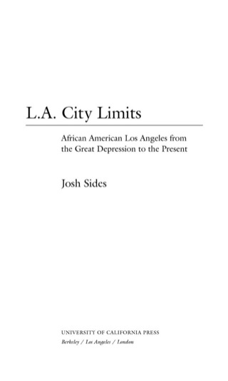 Cover image: L.A. City Limits 1st edition 9780520248304