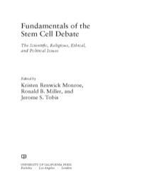 Imagen de portada: Fundamentals of the Stem Cell Debate 1st edition 9780520252127