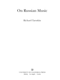 Cover image: On Russian Music 1st edition 9780520268067
