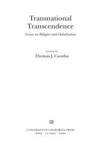 Imagen de portada: Transnational Transcendence 1st edition 9780520257412