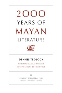 صورة الغلاف: 2000 Years of Mayan Literature 1st edition 9780520232211