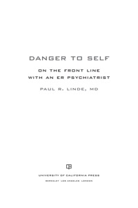 Imagen de portada: Danger to Self 1st edition 9780520249844
