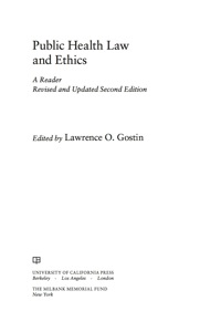 Cover image: Public Health Law and Ethics 2nd edition 9780520261921