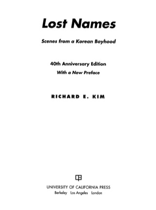 Cover image: Lost Names 2nd edition 9780520268128