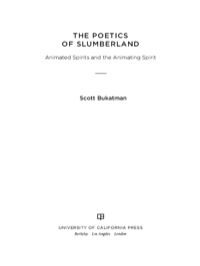 Cover image: The Poetics of Slumberland 1st edition 9780520265714
