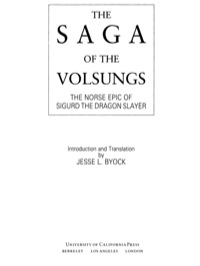 Cover image: The Saga of the Volsungs 1st edition 9780520272996