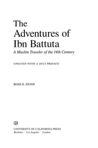 Cover image: The Adventures of Ibn Battuta 1st edition 9780520272927