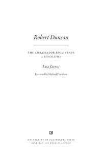 Cover image: Robert Duncan, The Ambassador from Venus 1st edition 9780520234161