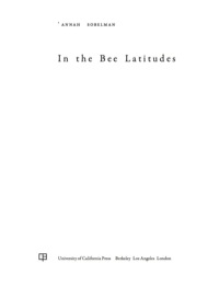 Cover image: In the Bee Latitudes 1st edition 9780520273061