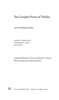 Omslagafbeelding: The Complete Poems of Tibullus 1st edition 9780520272545