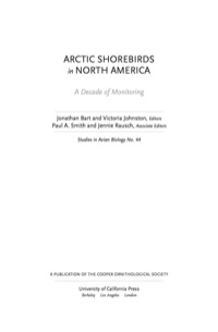 Titelbild: Arctic Shorebirds in North America 1st edition 9780520273108