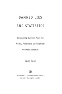 表紙画像: Damned Lies and Statistics 1st edition 9780520274709