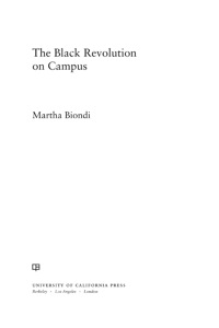 Imagen de portada: The Black Revolution on Campus 1st edition 9780520269224