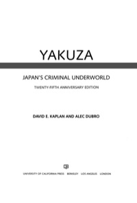 صورة الغلاف: Yakuza 1st edition 9780520274907