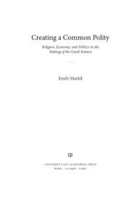 Cover image: Creating a Common Polity 1st edition 9780520290839