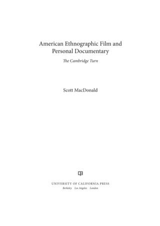 Cover image: American Ethnographic Film and Personal Documentary 1st edition 9780520275614
