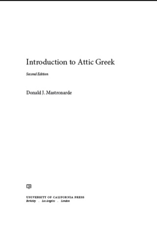 Cover image: Introduction to Attic Greek 2nd edition 9780520275713