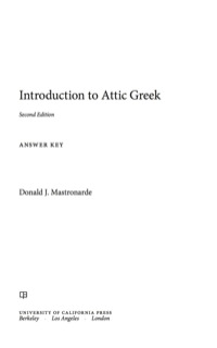 表紙画像: Introduction to Attic Greek 2nd edition 9780520275744