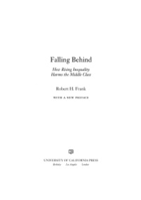 Cover image: Falling Behind 1st edition 9780520280526