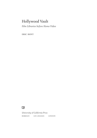 Imagen de portada: Hollywood Vault 1st edition 9780520282643