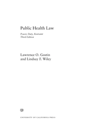 Cover image: Public Health Law 3rd edition 9780520282650