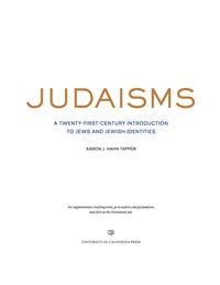 Cover image: Judaisms 1st edition 9780520281356