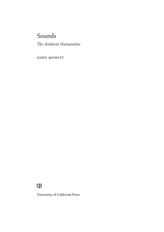Imagen de portada: Sounds 1st edition 9780520284623