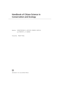 Imagen de portada: Handbook of Citizen Science in Ecology and Conservation 1st edition 9780520284777