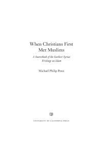 Imagen de portada: When Christians First Met Muslims 1st edition 9780520284944