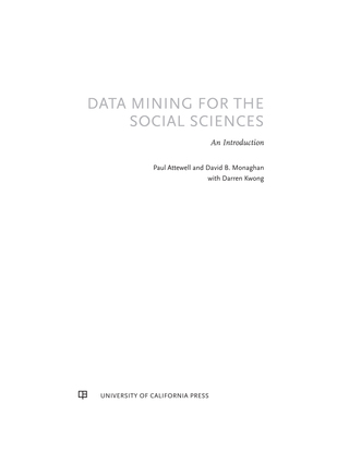 Titelbild: Data Mining for the Social Sciences 1st edition 9780520280984