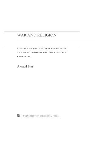 Cover image: War and Religion 1st edition 9780520286634