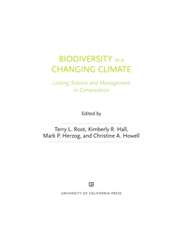 Cover image: Biodiversity in a Changing Climate 1st edition 9780520286719