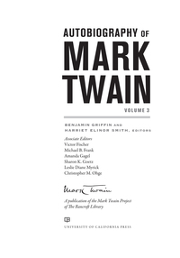 Cover image: Autobiography of Mark Twain, Volume 3 1st edition 9780520279940