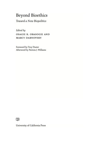 Imagen de portada: Beyond Bioethics 1st edition 9780520277847