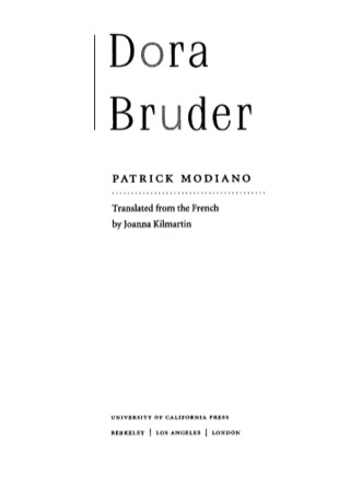 Cover image: Dora Bruder 1st edition 9780520218789