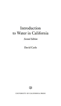 Imagen de portada: Introduction to Water in California 2nd edition 9780520287891