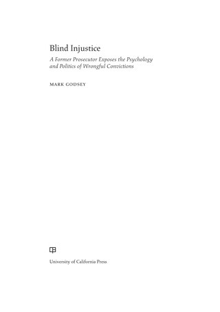 Cover image: Blind Injustice 1st edition 9780520305632