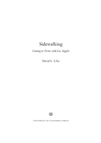 Cover image: Sidewalking 1st edition 9780520273726