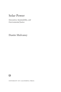 Cover image: Solar Power 1st edition 9780520288171