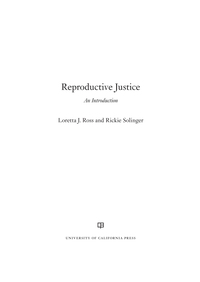 Cover image: Reproductive Justice 1st edition 9780520288188