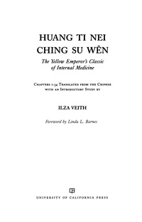 表紙画像: The Yellow Emperor's Classic of Internal Medicine 1st edition 9780520288263