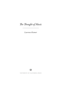 Cover image: The Thought of Music 1st edition 9780520288805