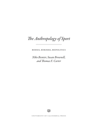 Cover image: The Anthropology of Sport 1st edition 9780520289000