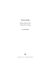Imagen de portada: Trans Kids 1st edition 9780520275041