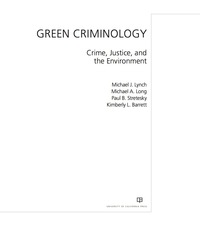 Cover image: Green Criminology 1st edition 9780520289635
