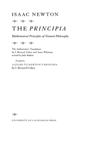 Imagen de portada: The Principia: The Authoritative Translation and Guide 1st edition 9780520290877