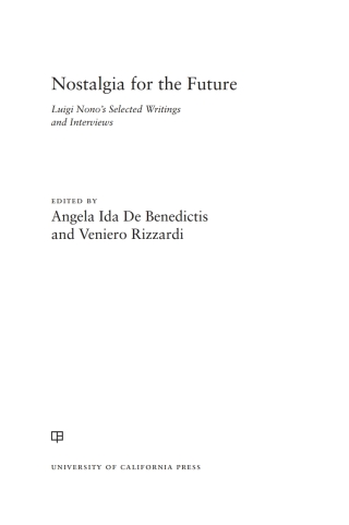 Cover image: Nostalgia for the Future 1st edition 9780520291195