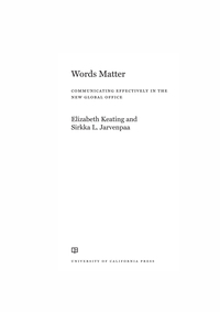 Cover image: Words Matter 1st edition 9780520291379
