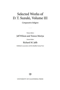 Cover image: Selected Works of D.T. Suzuki, Volume III 1st edition 9780520269170